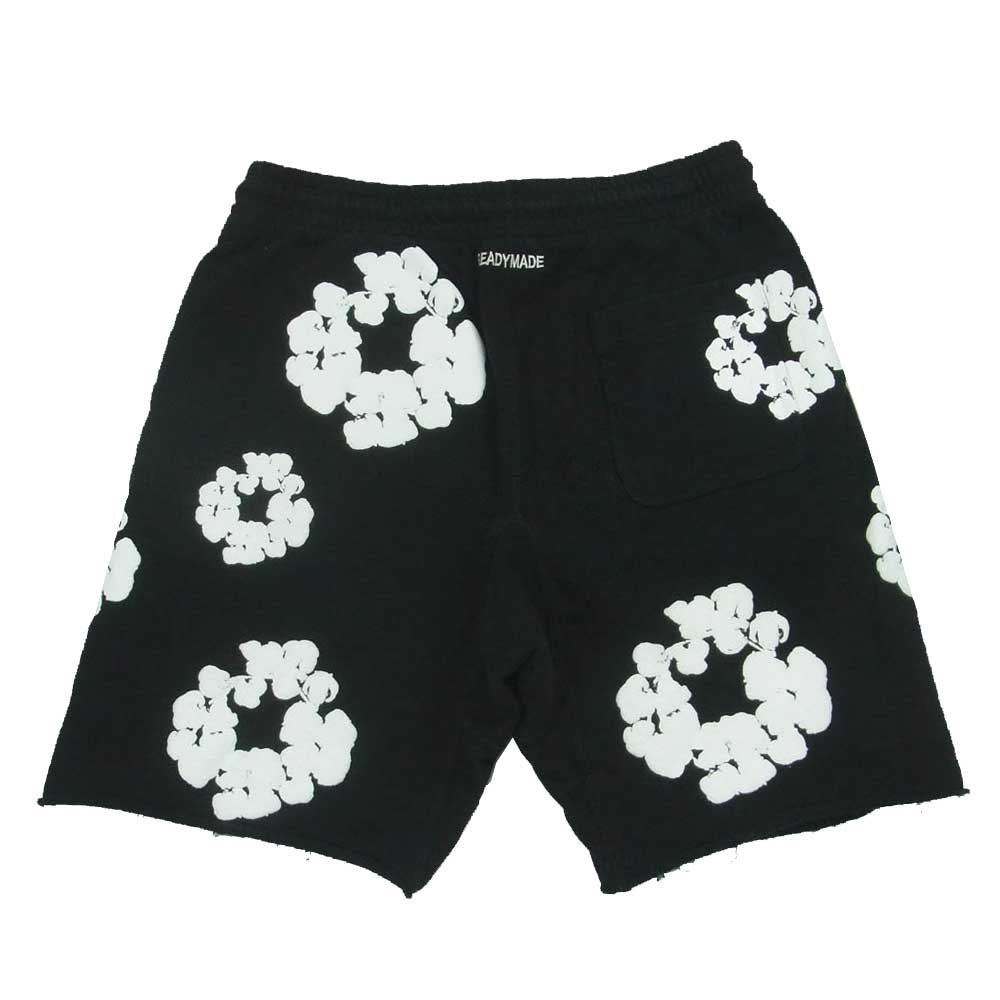 READY MADE レディメイド 22AW RE-DT-BK-00-00-17 DENIM TEARS デニムティアーズ WREATH SWEAT SHORTS コットン リース スウェット ショーツ ハーフ パンツ ブラック系 ホワイト系 M【中古】