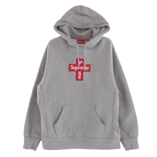 Supreme シュプリーム 20AW RN101837 CA38135 Cross Box Logo Hooded Sweatshirt クロス ボックスロゴ フーデッド スウェット シャツ プルオーバー パーカー グレー系 S【中古】