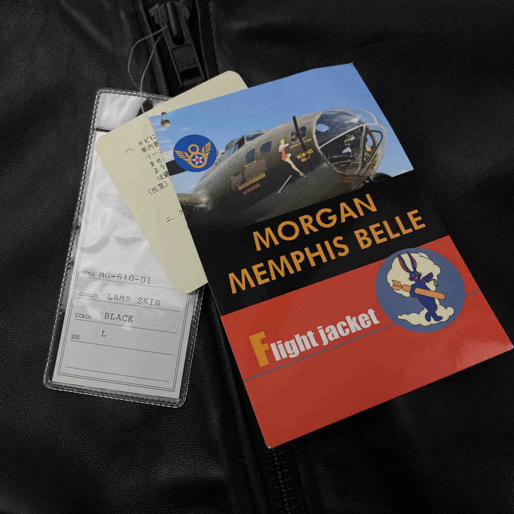 Morgan MG-610-01 MEMPHIS BELLE MA-1 メルフィス ベル レザー ジャケット ブラック系 L【極上美品】【中古】
