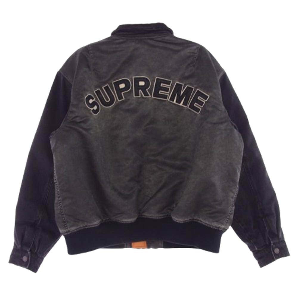 Supreme シュプリーム 23SS DENIM SLEEVE MA-1 デニム スリーブ ジャケット ブラック系 オレンジ系 L【中古】