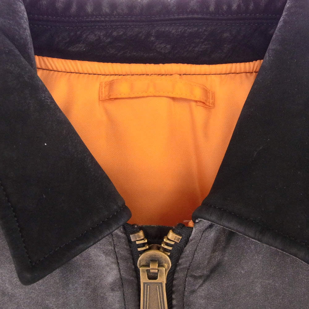 Supreme シュプリーム 23SS DENIM SLEEVE MA-1 デニム スリーブ ジャケット ブラック系 オレンジ系 L【中古】