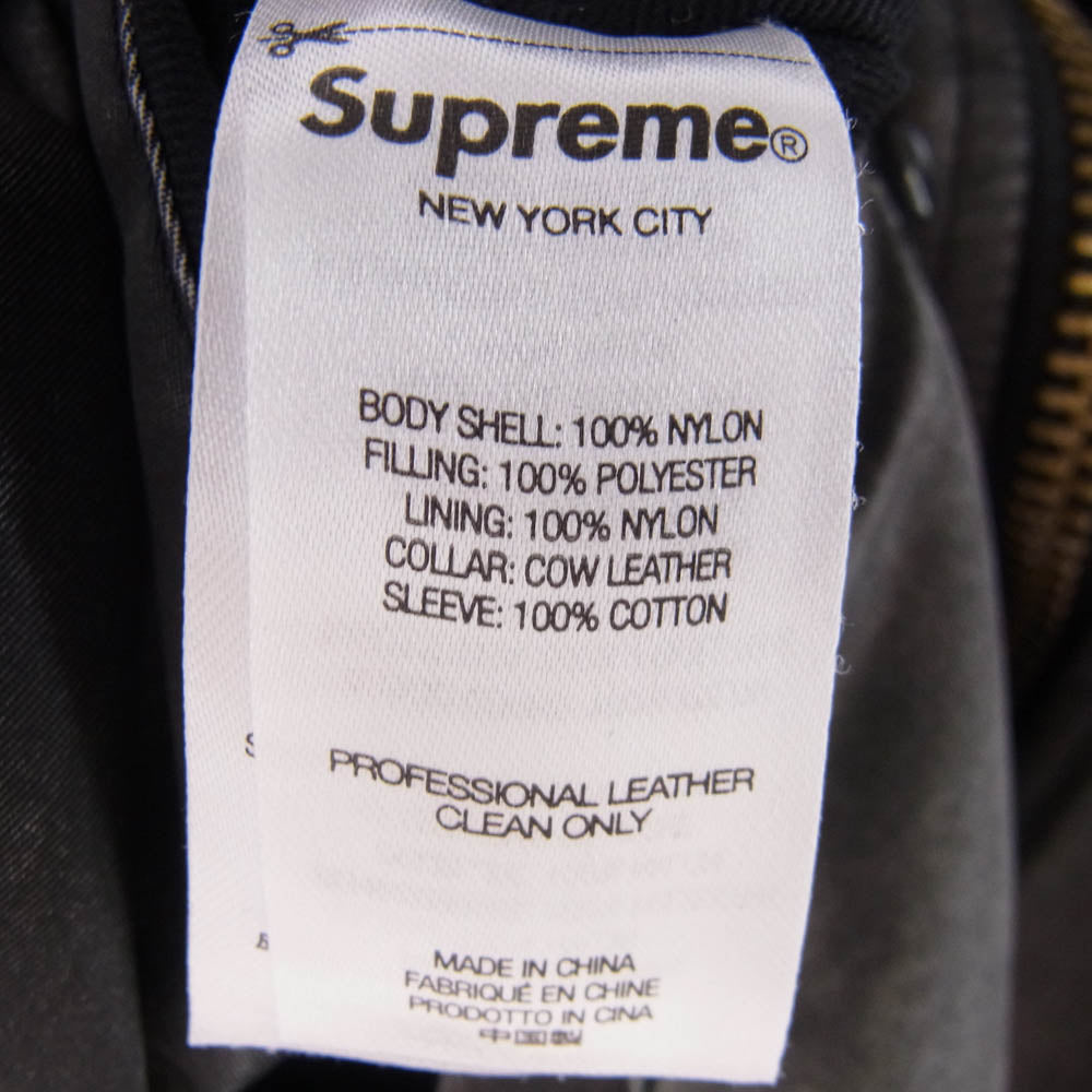 Supreme シュプリーム 23SS DENIM SLEEVE MA-1 デニム スリーブ ジャケット ブラック系 オレンジ系 L【中古】