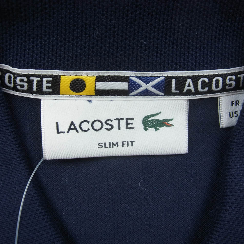 LACOSTE ラコステ PH903E STRETCH ストレッチ ワニロゴ 半袖 ポロシャツ ネイビー系 2【新古品】【未使用】【中古】