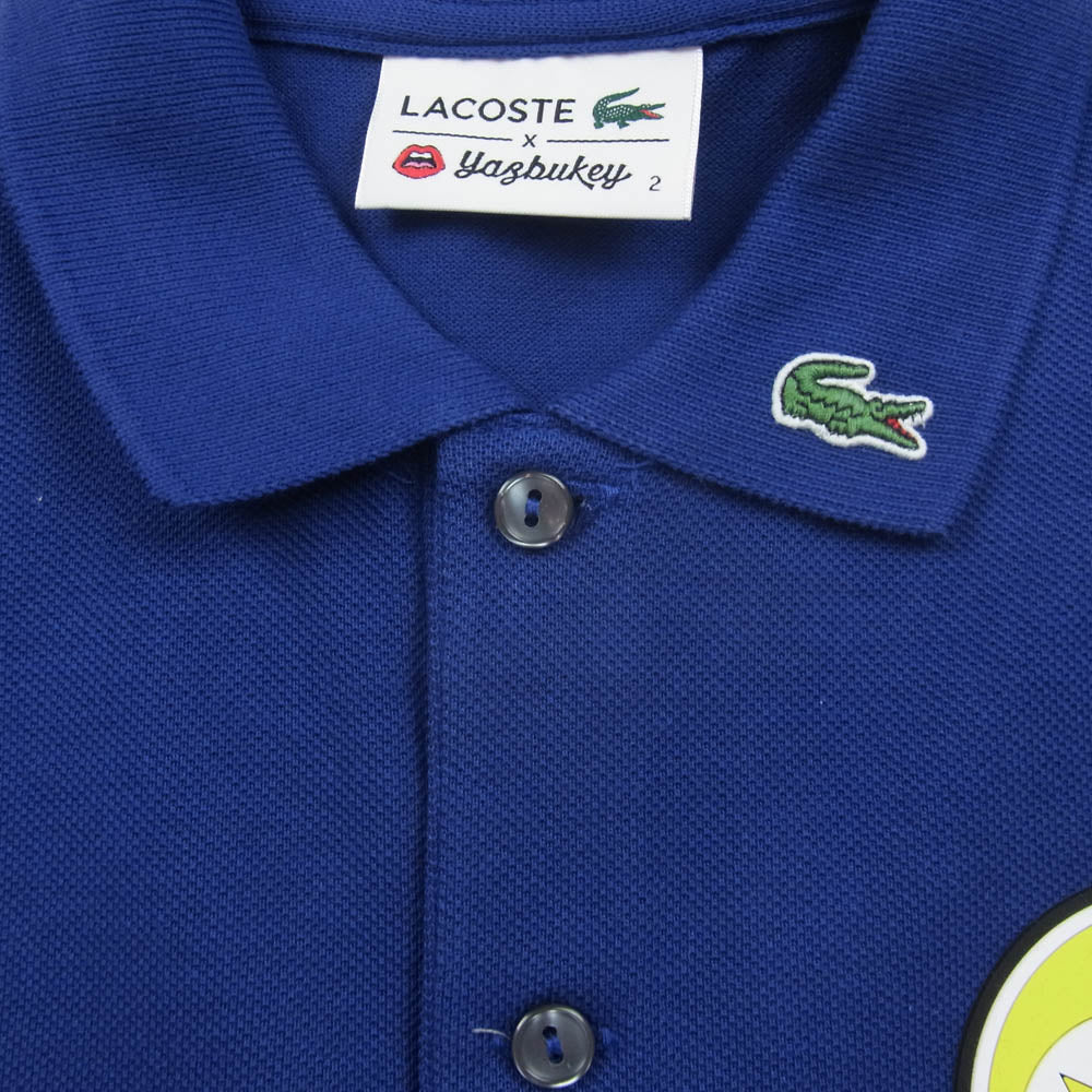 LACOSTE ラコステ Yazbukey ヤズブキー テニスボール ワニ 半袖 ポロシャツ ネイビー系 2【極上美品】【中古】