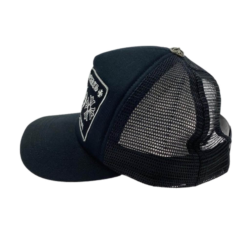 CHROME HEARTS クロムハーツ（原本無） 国内正規品 TRUCKER CAP クロスボール CH刺繍パッチ メッシュ トラッカーキャップ ブラック系【中古】
