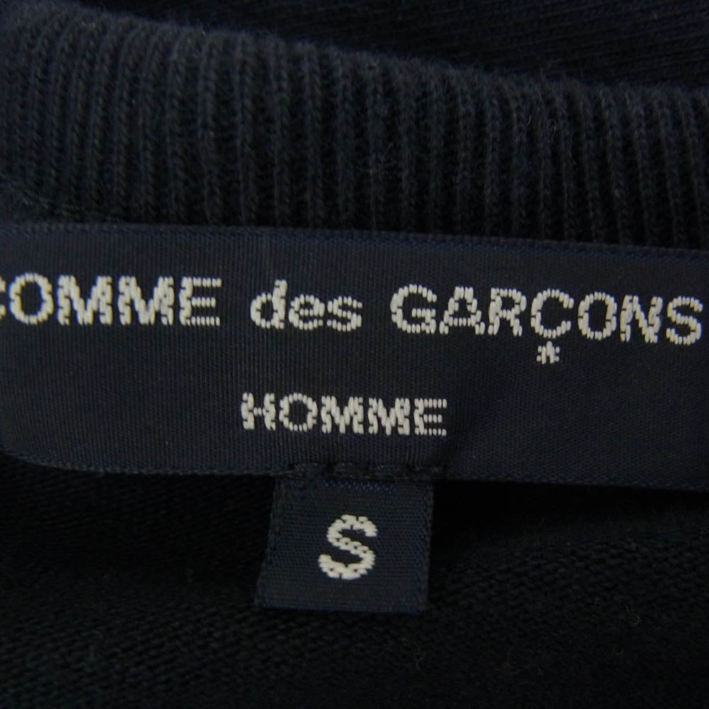 COMME des GARCONS HOMME コムデギャルソンオム AD2021 HI-T017 HOMMEプリント オムプリント クルーネック ヘビーウェイト ポケットデザイン 半袖 Tシャツ ネイビー系 S【中古】