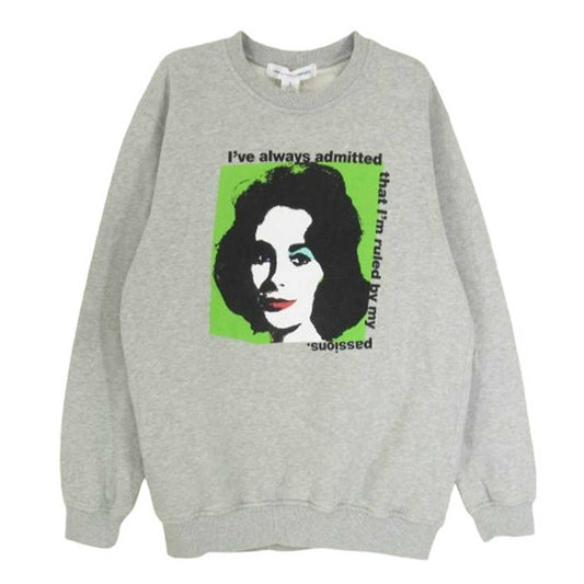 COMME des GARCONS コムデギャルソン 24SS FM-T028 SHIRT シャツ Andy Warhol アンディウォーホル エリザベステイラー クルーネック スウェット トレーナー グレー系 L【中古】