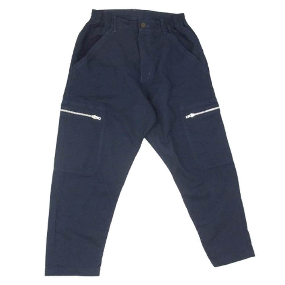 COMME des GARCONS HOMME DEUX コムデギャルソンオムドゥ 24SS AD2023 DM-P043 エステル加工糸 サージ製品染 ジップデザイン パンツ ネイビー系 XS【中古】