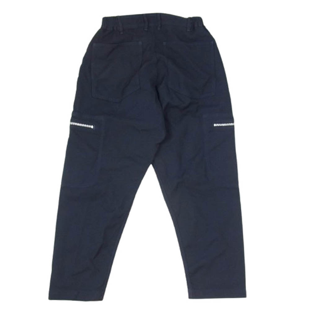 COMME des GARCONS HOMME DEUX コムデギャルソンオムドゥ 24SS AD2023 DM-P043 エステル加工糸 サージ製品染 ジップデザイン パンツ ネイビー系 XS【中古】