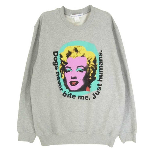 COMME des GARCONS コムデギャルソン 24SS FM-T002 SHIRT シャツ Andy Warhol Marilyn Monroe アンディウォーホル マリリンモンロー クルーネック スウェット トレーナー グレー系 L【中古】