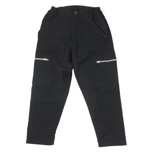 COMME des GARCONS HOMME DEUX コムデギャルソンオムドゥ 24SS AD2023 DM-P043 エステル加工糸 サージ製品染 ジップデザイン パンツ ブラック系 XS【中古】
