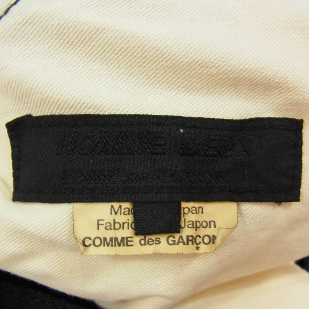 COMME des GARCONS HOMME DEUX コムデギャルソンオムドゥ 24SS AD2023 DM-P043 エステル加工糸 サージ製品染 ジップデザイン パンツ ブラック系 XS【中古】