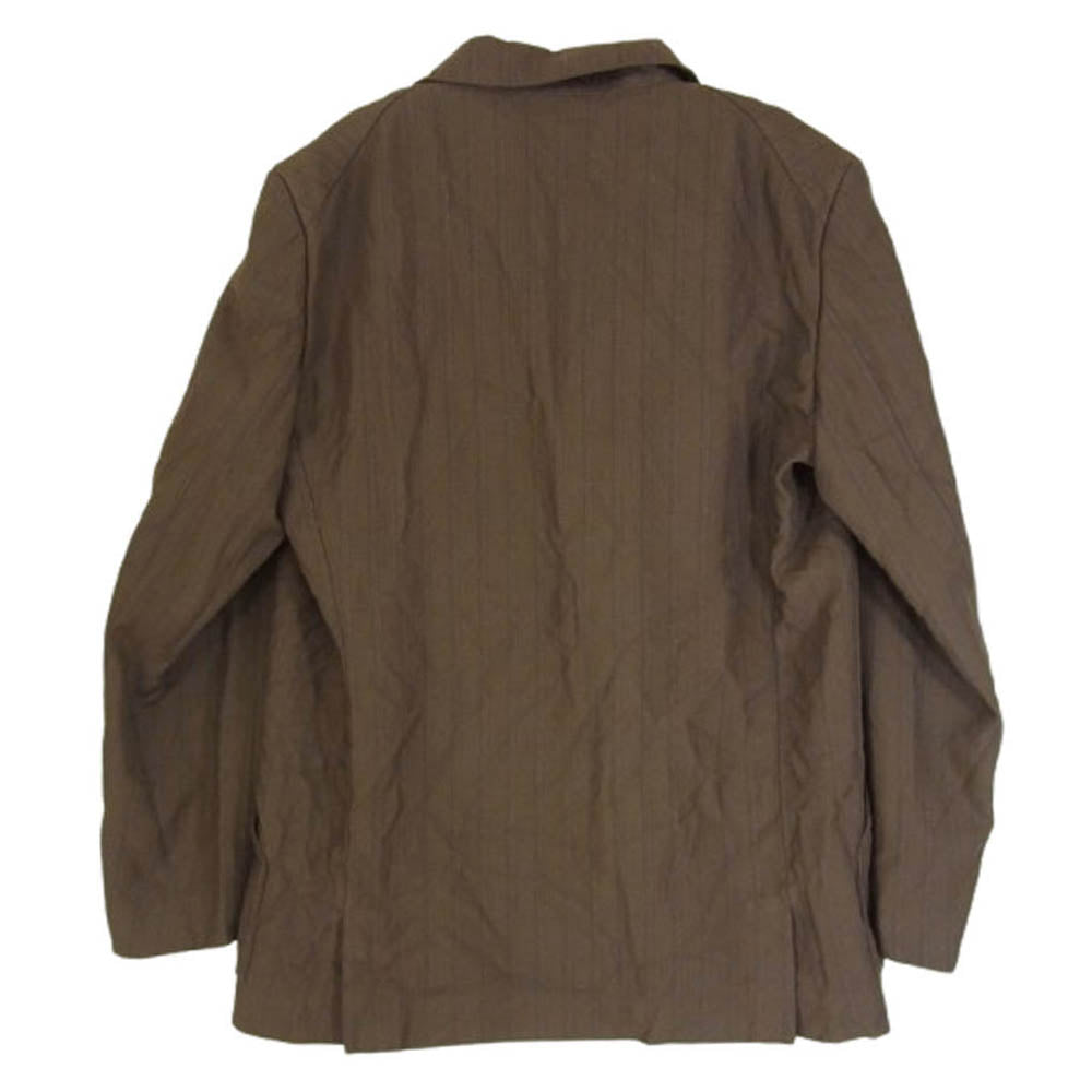 COMME des GARCONS HOMME DEUX コムデギャルソンオムドゥ AD2023 DM-J030 エステルカチオン染 ストライプ ジャケット ブラウン系 S【中古】