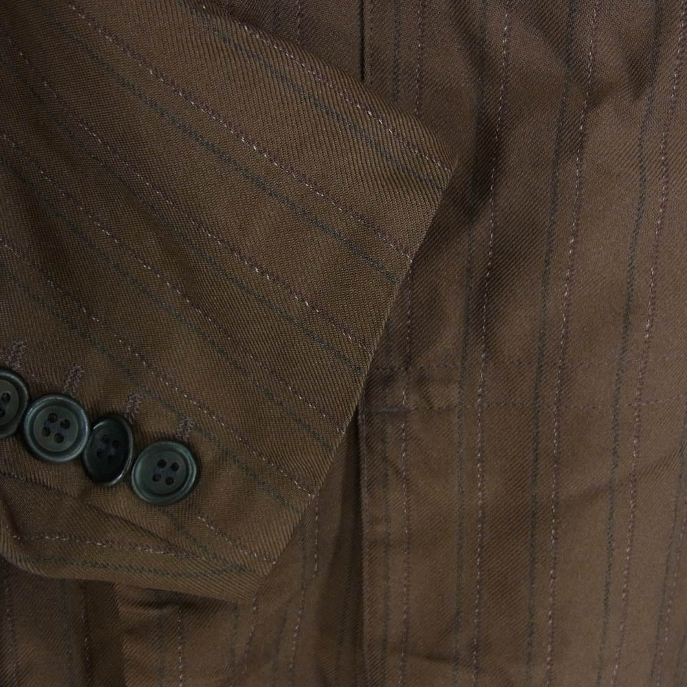 COMME des GARCONS HOMME DEUX コムデギャルソンオムドゥ AD2023 DM-J030 エステルカチオン染 ストライプ ジャケット ブラウン系 S【中古】