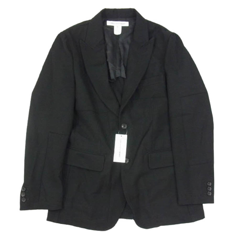 COMME des GARCONS コムデギャルソン 24SS FM-J002-S24 SHIRT シャツ ウール100％ ピークドラペル 2B テーラードジャケット ブラック系 M【極上美品】【中古】