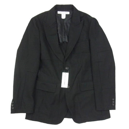 COMME des GARCONS コムデギャルソン 24SS FM-J002-S24 SHIRT シャツ ウール100％ ピークドラペル 2B テーラードジャケット ブラック系 M【極上美品】【中古】