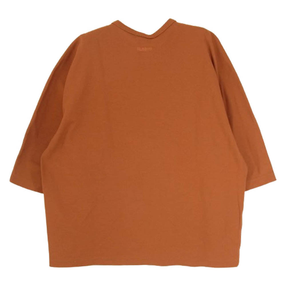 ニューターム 002TT-022S Yoke Sleeve TEE ロゴ刺繍 ビッグ 半袖 Tシャツ バーガンディー系 M【中古】