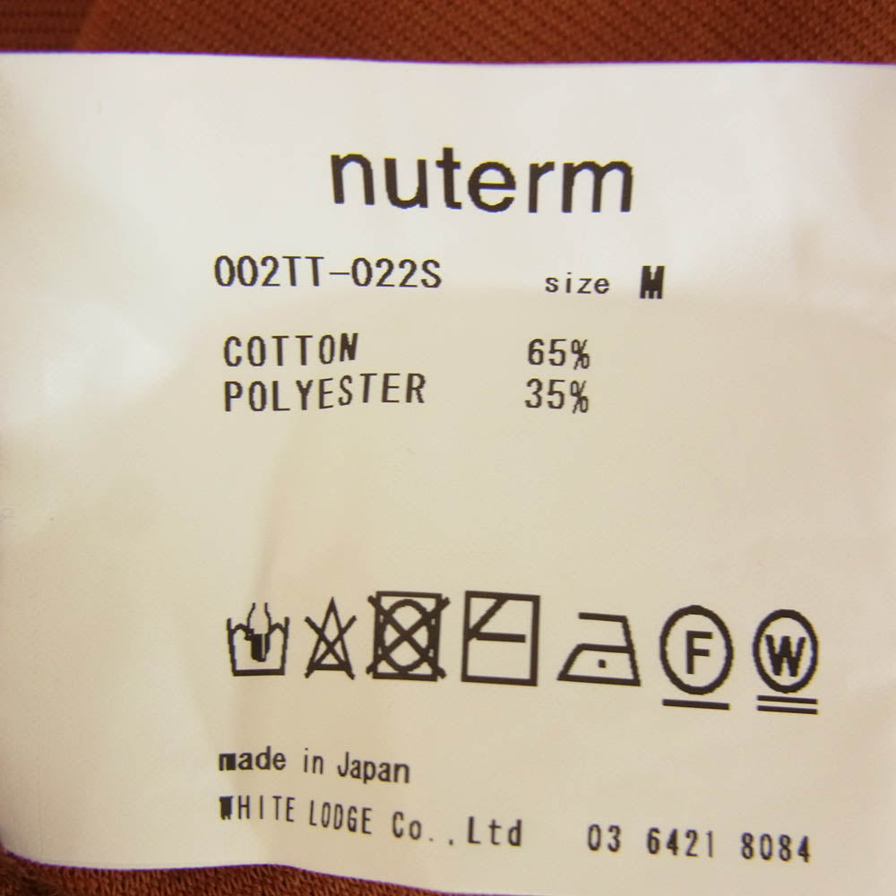 ニューターム 002TT-022S Yoke Sleeve TEE ロゴ刺繍 ビッグ 半袖 Tシャツ バーガンディー系 M【中古】