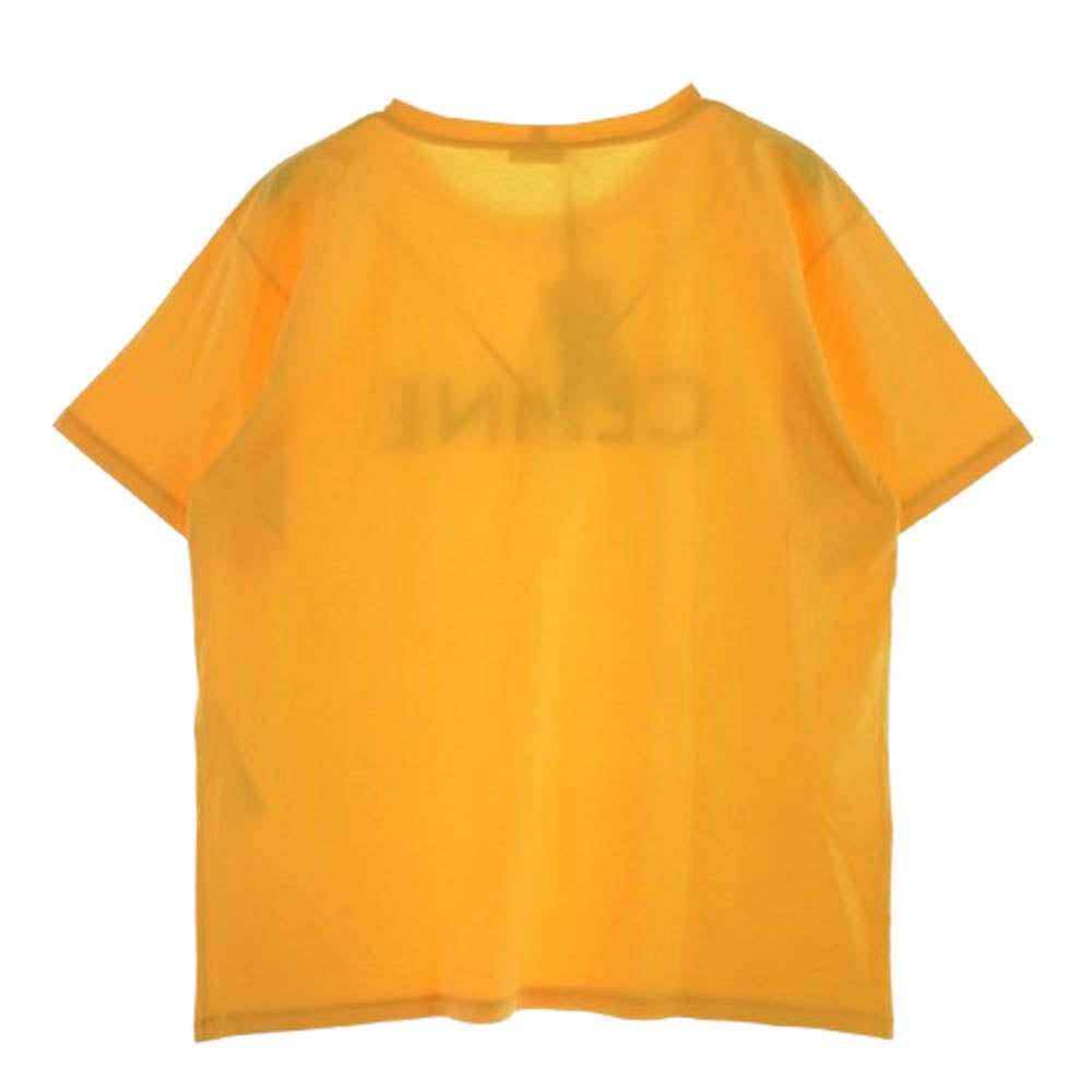 CELINE セリーヌ コットン ジャージー ロゴ プリント ルーズ Tシャツ イエロー系 L【極上美品】【中古】