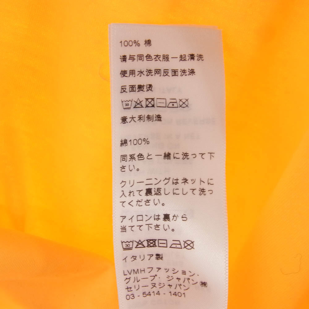 CELINE セリーヌ コットン ジャージー ロゴ プリント ルーズ Tシャツ イエロー系 L【極上美品】【中古】