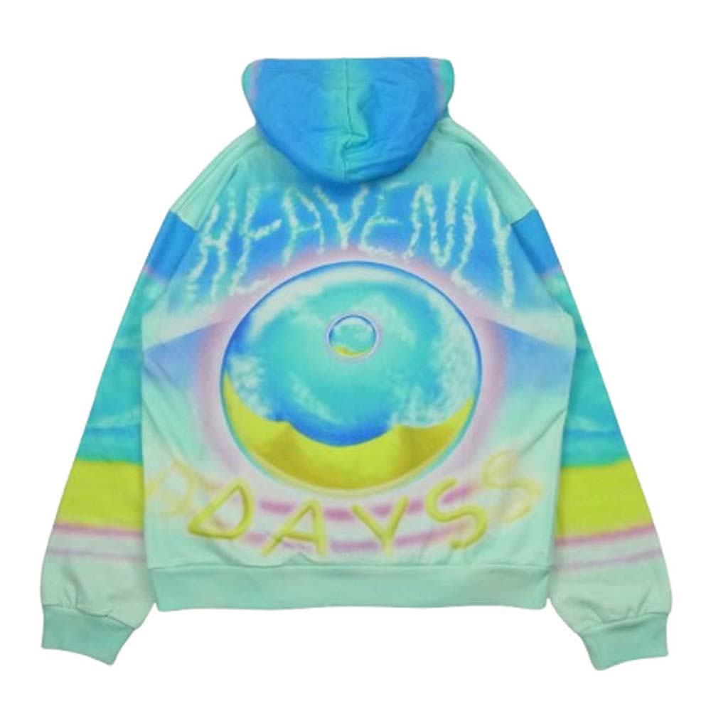 CELINE セリーヌ 22SS 2Y698468Q Marcelo Lavin HEAVENLY DAYS Loose Hoodie with Print in Cotton Fleece マルセロラヴィン ヘヴンリーデイズ コットン フリース プリント ルーズ フーディ プルオーバー パーカー マルチカラー系 ライトブルー系 XL【極上美品】【中古】