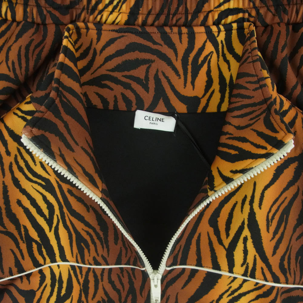 CELINE セリーヌ 22SS 2Y654382Q Tiger Zip Up Track Jacket タイガー ジップ アップ トラック ジャケット ブラウン系 ブラック系 L【極上美品】【中古】