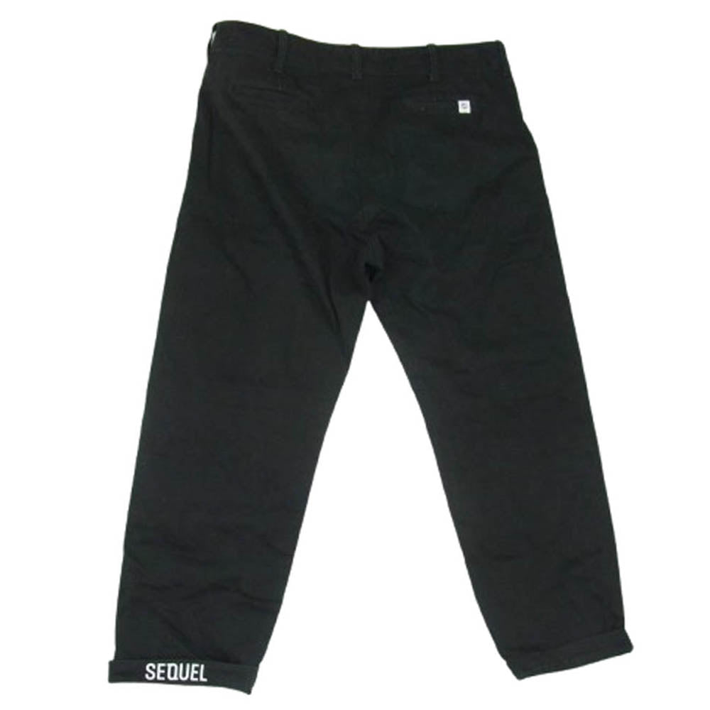 SEQUEL シークエル ロールアップ ロゴプリント パンツ ブラック系 XL【中古】