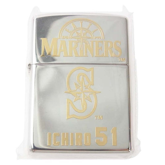 ZIPPO ジッポ 2003年製 Seattle Mariners シアトルマリナーズ 51 ICHIRO イチロー ZIPPO ジッポライター シルバー系【新古品】【未使用】【中古】