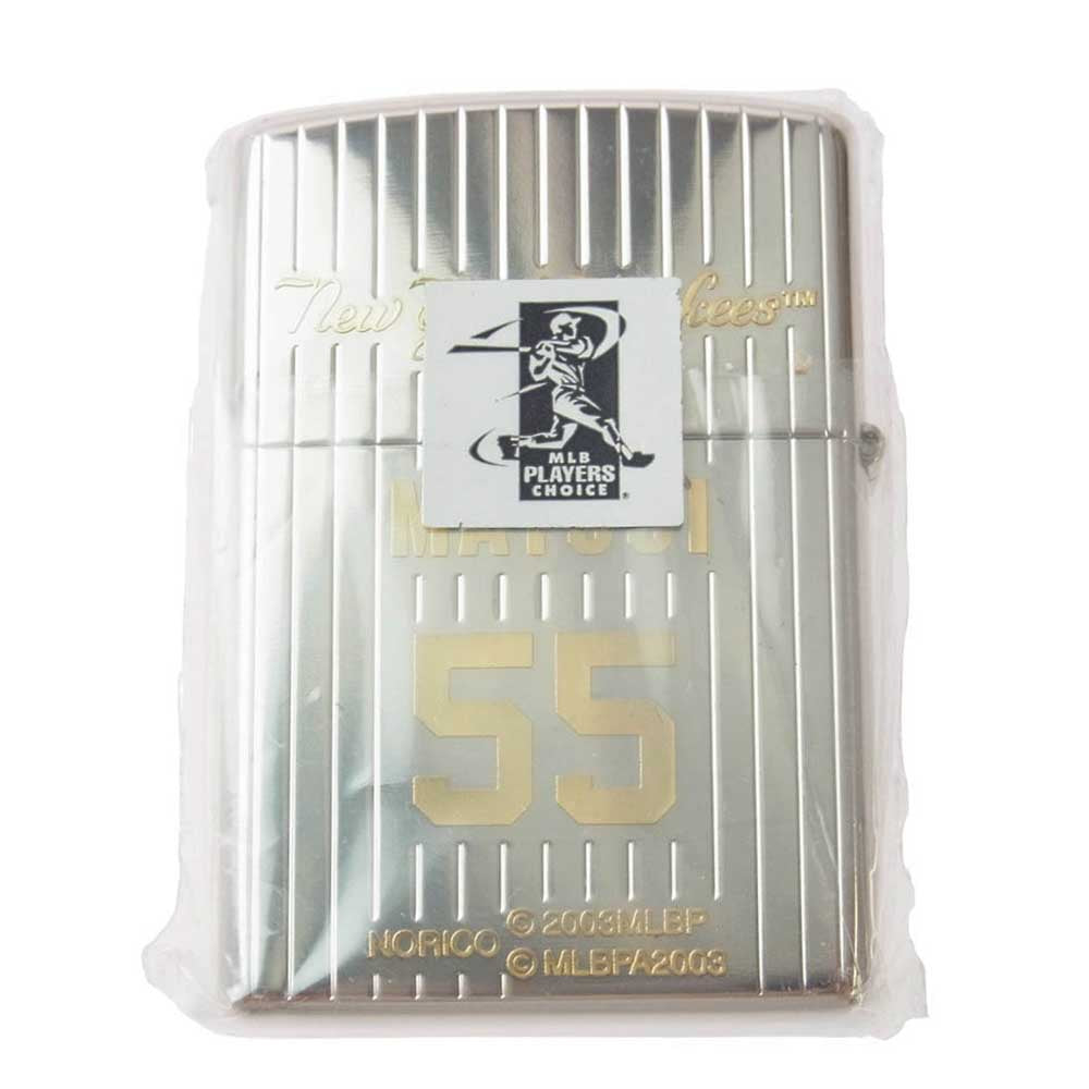 ZIPPO ジッポ 2003年製 NEWYORK YANKEES ニューヨークヤンキース 55 MATSUI HIDEKI 松井秀喜 ZIPPO ジッポライター シルバー系【新古品】【未使用】【中古】