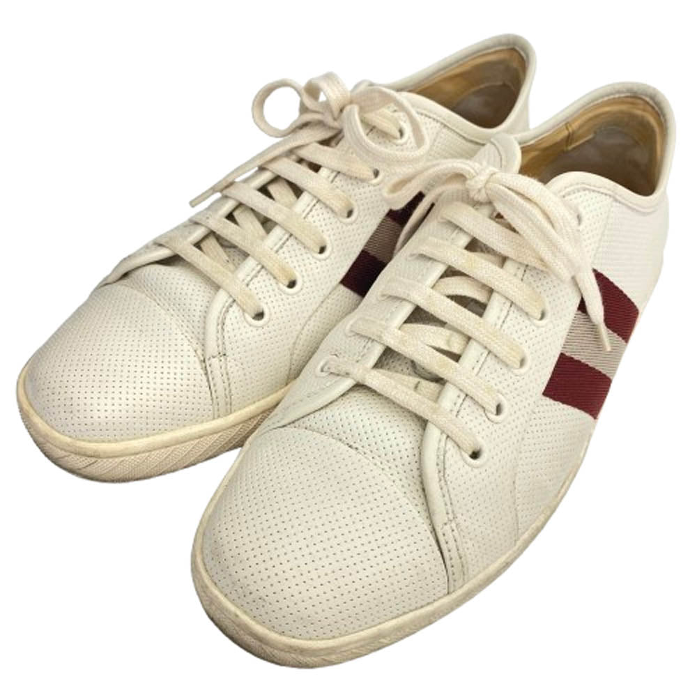 BALLY バリー サイドライン レザー スニーカー ベージュ系 7E【中古】