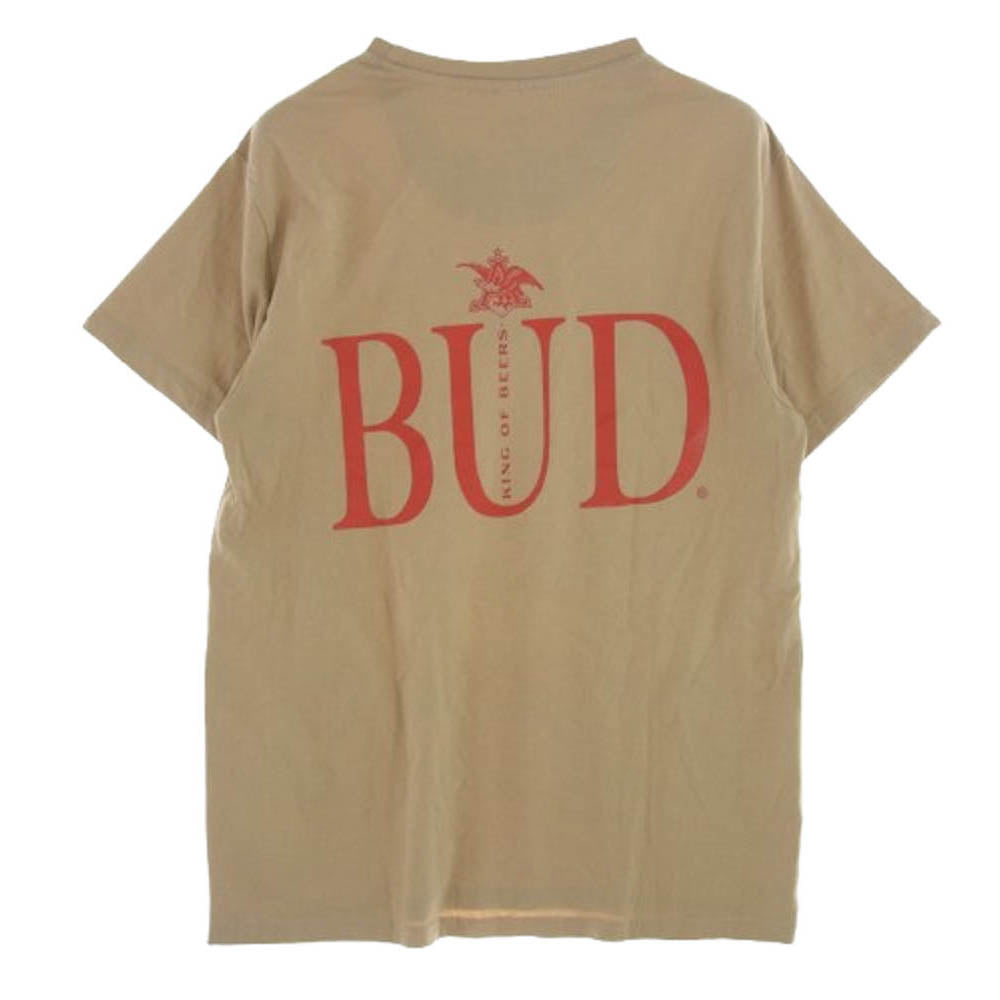 バドワイザー バックロゴ プリント Tシャツ ベージュ ベージュ系 L【中古】