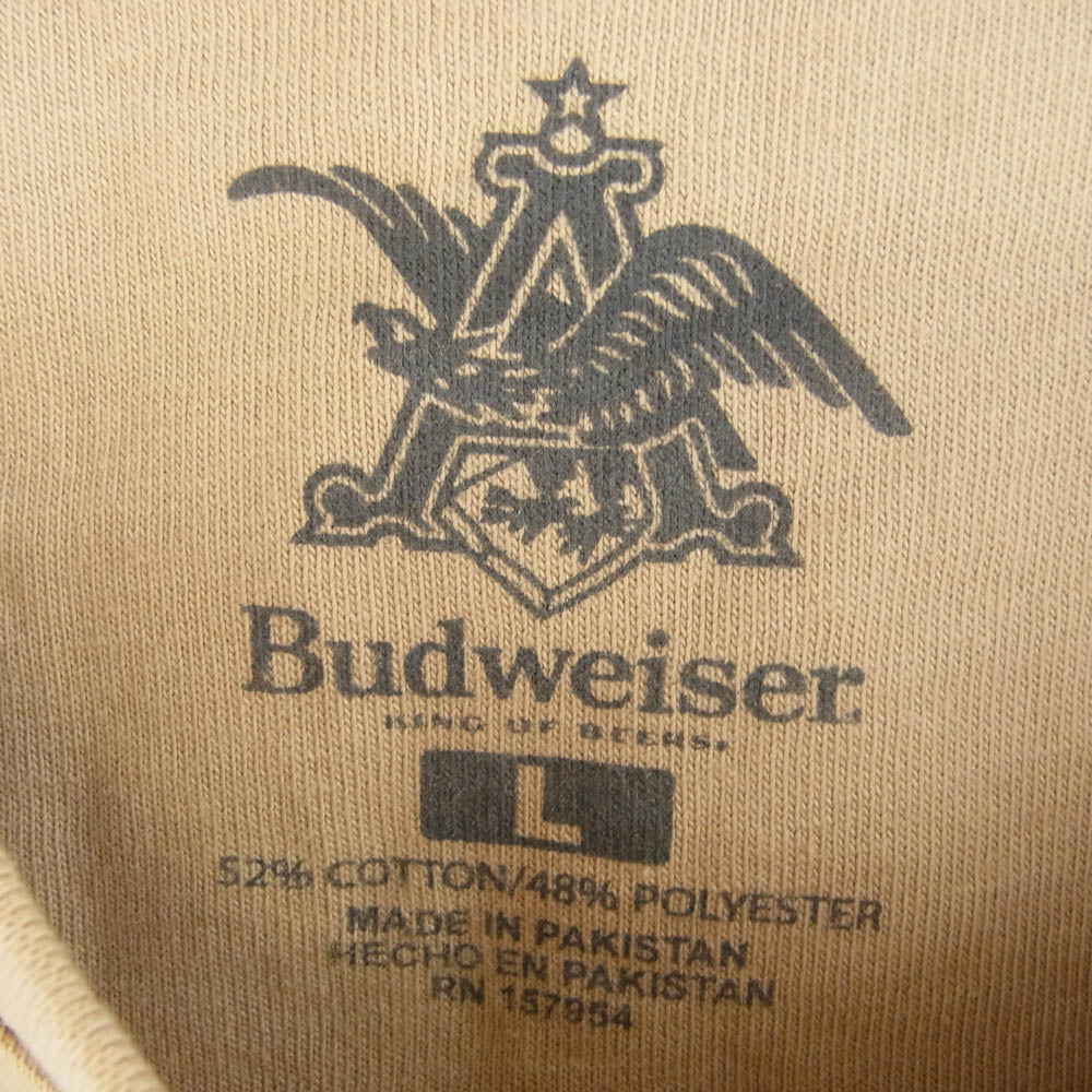 バドワイザー バックロゴ プリント Tシャツ ベージュ ベージュ系 L【中古】