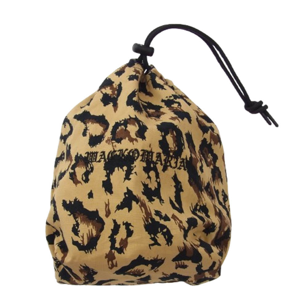WACKO MARIA ワコマリア 25SS-WMA-BG08 LEOPARD DRAWSTRING BAG レオパード ポーチ ベージュ系【中古】