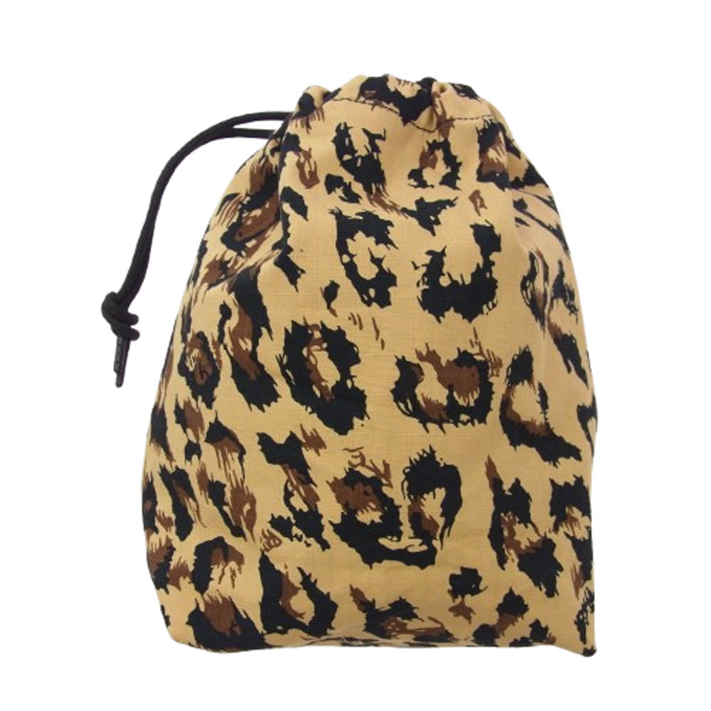 WACKO MARIA ワコマリア 25SS-WMA-BG08 LEOPARD DRAWSTRING BAG レオパード ポーチ ベージュ系【中古】