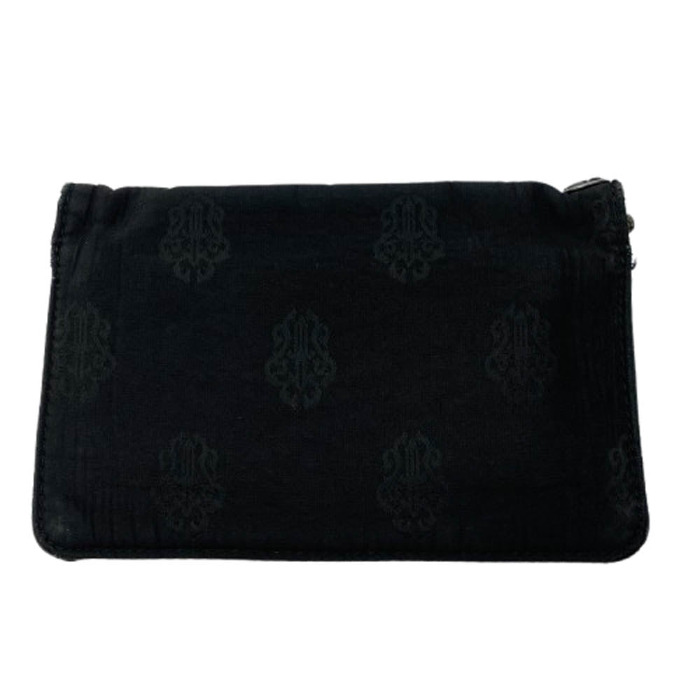 CHROME HEARTS クロムハーツ（原本無） 2ZIP 2ジップ クロスボールボタンナイロンウォレット ブラック系【中古】