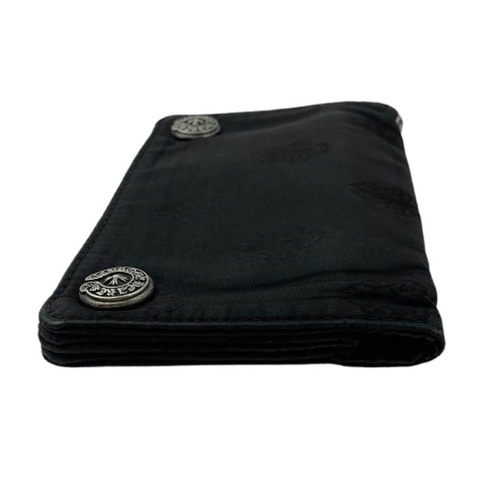 CHROME HEARTS クロムハーツ（原本無） 2ZIP 2ジップ クロスボールボタンナイロンウォレット ブラック系【中古】