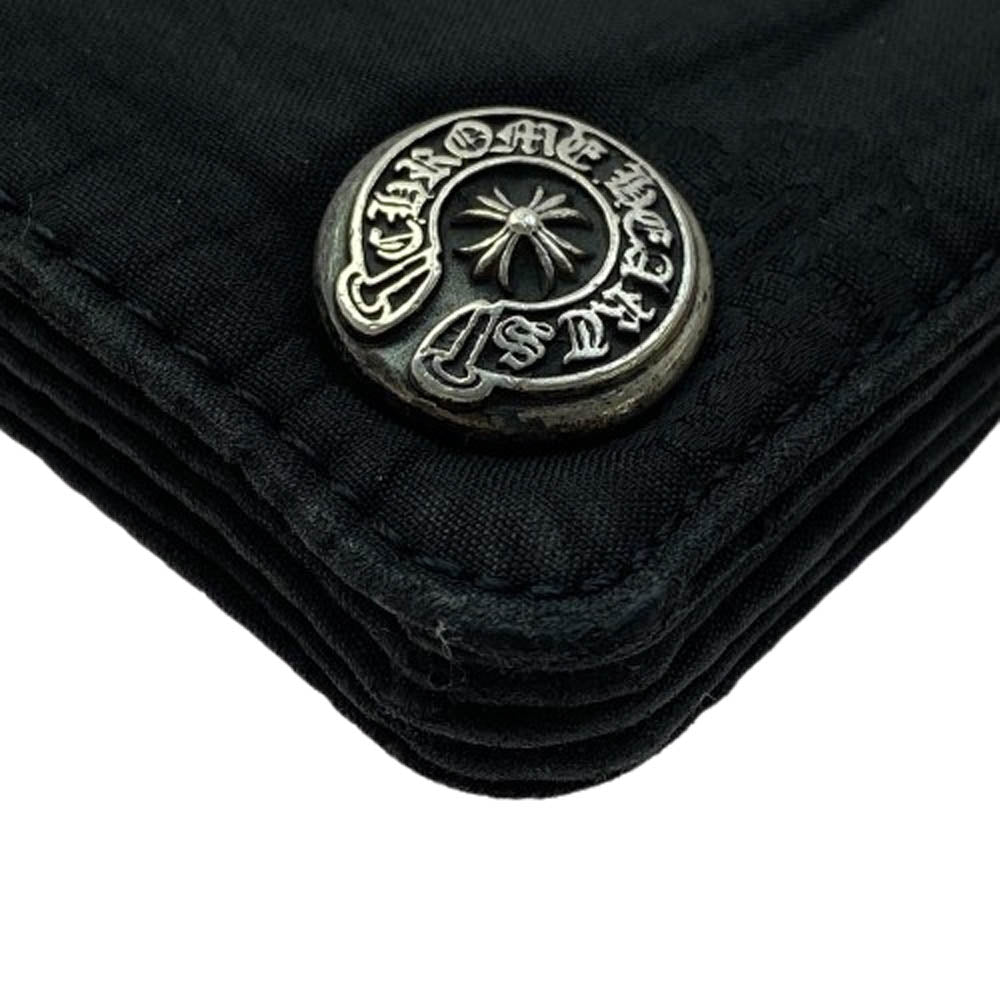 CHROME HEARTS クロムハーツ（原本無） 2ZIP 2ジップ クロスボールボタンナイロンウォレット ブラック系【中古】