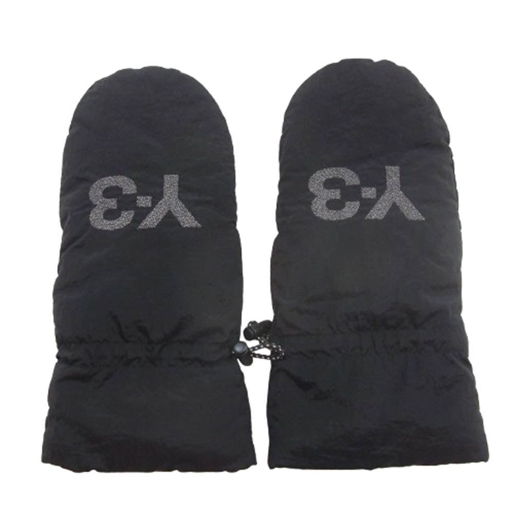 Y-3 Yohji Yamamoto ワイスリー ヨウジヤマモト GK0631 MITTEN GLOVES ロゴプリント ミトン グローブ 手袋 ブラック系 L【中古】