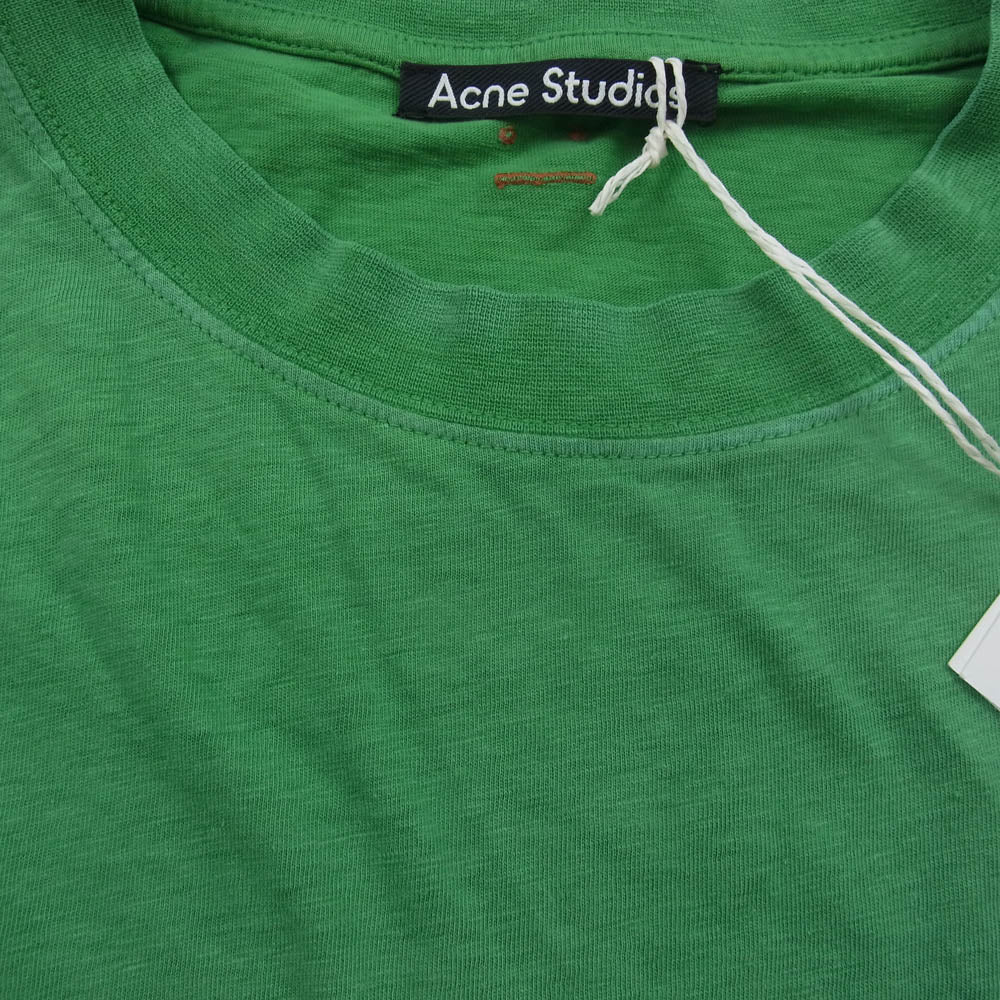 ACNE STUDIOS アクネストゥディオズ FA-UX-TSHI000079 OVERSIZED T-SHIRT フェイスパッチ オーバーサイズ Tシャツ 半袖カットソー グリーン系 L/XL【中古】