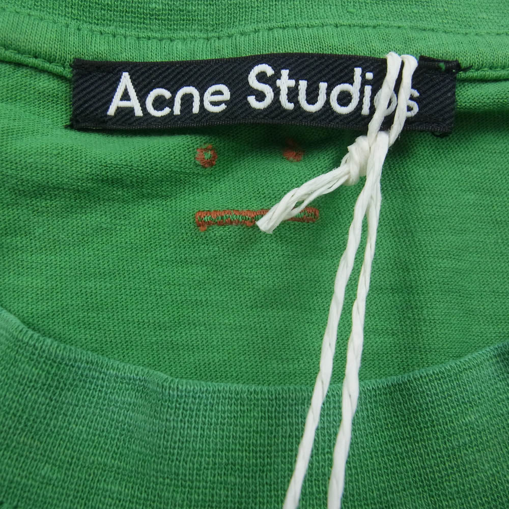 ACNE STUDIOS アクネストゥディオズ FA-UX-TSHI000079 OVERSIZED T-SHIRT フェイスパッチ オーバーサイズ Tシャツ 半袖カットソー グリーン系 L/XL【中古】