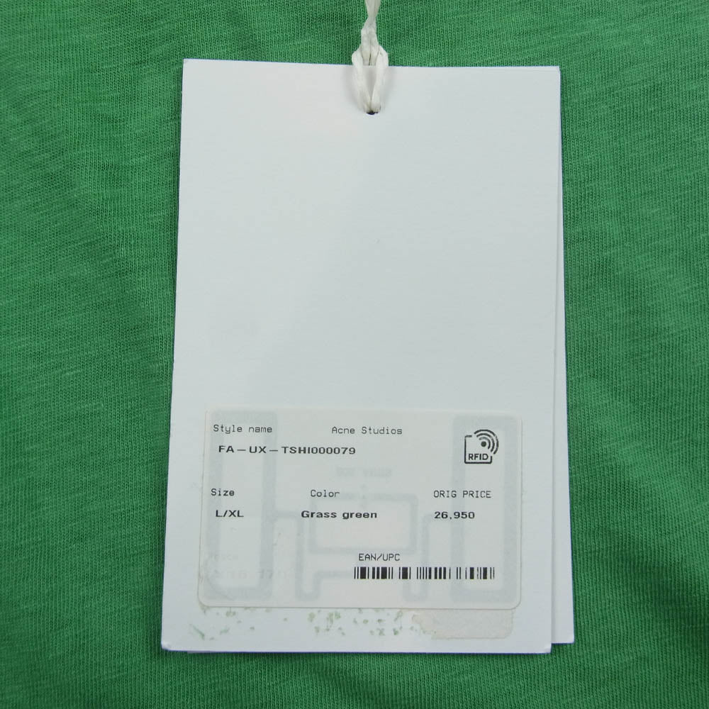 ACNE STUDIOS アクネストゥディオズ FA-UX-TSHI000079 OVERSIZED T-SHIRT フェイスパッチ オーバーサイズ Tシャツ 半袖カットソー グリーン系 L/XL【中古】