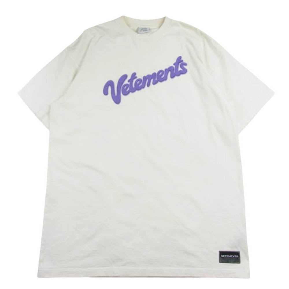 VETEMENTS ヴェトモン 21SS UE51TR760W スウィートロゴオーバーサイズ Tシャツ 半袖カットソー ホワイト系 S【中古】