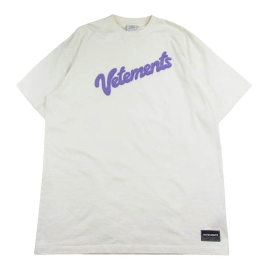 VETEMENTS ヴェトモン 21SS UE51TR760W スウィートロゴオーバーサイズ Tシャツ 半袖カットソー ホワイト系 S【中古】