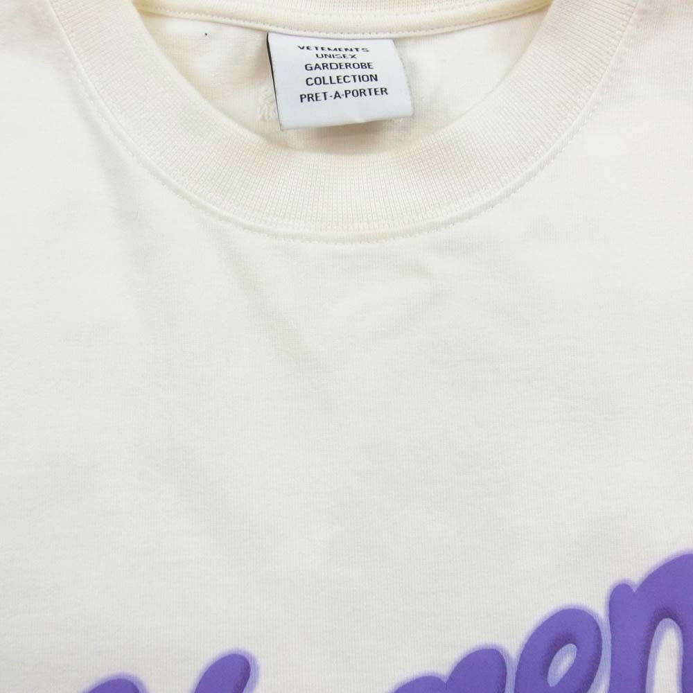 VETEMENTS ヴェトモン 21SS UE51TR760W スウィートロゴオーバーサイズ Tシャツ 半袖カットソー ホワイト系 S【中古】