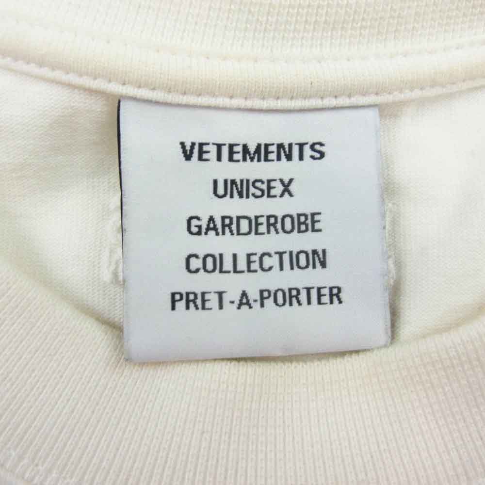 VETEMENTS ヴェトモン 21SS UE51TR760W スウィートロゴオーバーサイズ Tシャツ 半袖カットソー ホワイト系 S【中古】