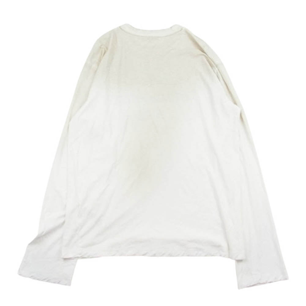 ACNE STUDIOS アクネストゥディオズ 24SS FN-UX-TSHI000016 STOCKHOLM 1996 LOGO T-SHIRT RELAXED FIT ダメージ加工 ロゴプリント 長袖カットソー ホワイト系 S【中古】