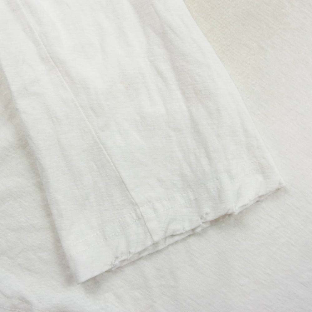 ACNE STUDIOS アクネストゥディオズ 24SS FN-UX-TSHI000016 STOCKHOLM 1996 LOGO T-SHIRT RELAXED FIT ダメージ加工 ロゴプリント 長袖カットソー ホワイト系 S【中古】