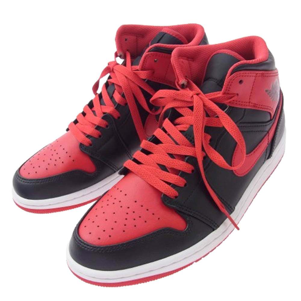 NIKE ナイキ DQ8426-060 Air Jordan 1 Mid Bred Toe エア ジョーダン 1 ミッド ブレッドトゥ ブラック系 レッド系 26.5cm【中古】