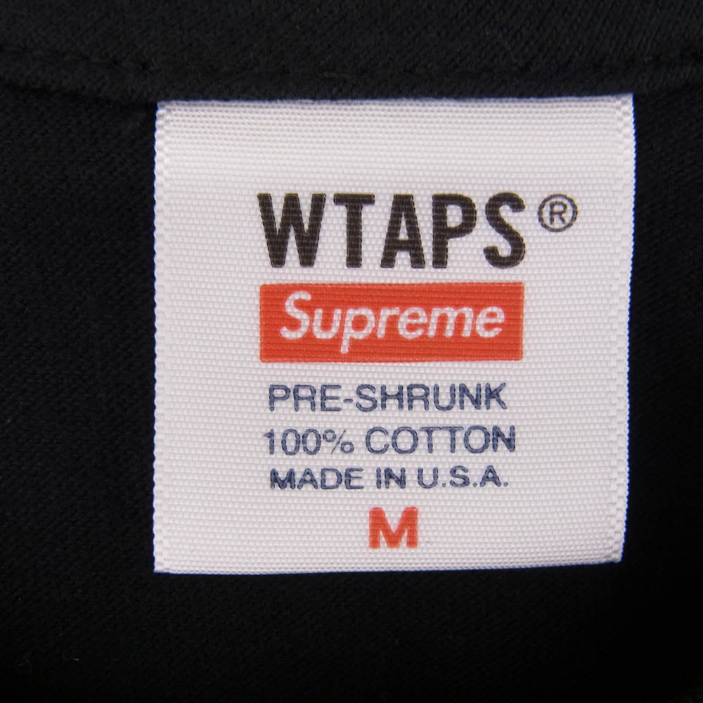 Supreme シュプリーム 21AW DZ5485-402 × WTAPS Sic'em! Tee ダブルタップス シッケム ロゴプリント 半袖 Tシャツ ブラック系 M【極上美品】【中古】