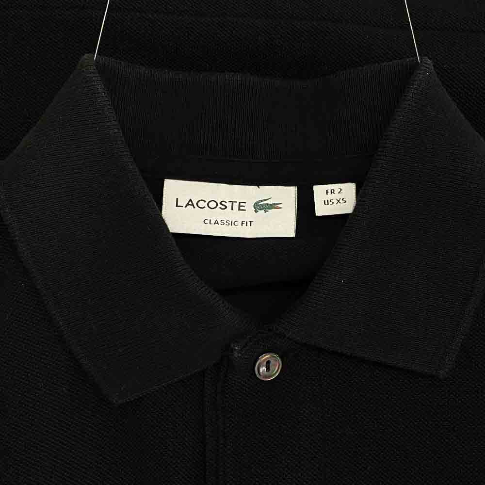 LACOSTE ラコステ L1212A クラシックフィット 半袖 ポロシャツ ブラック系 XS【中古】